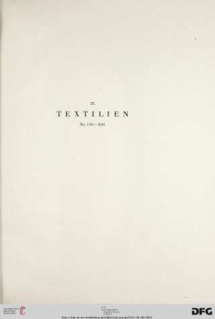IX. Textilien (Nr. 196-200)