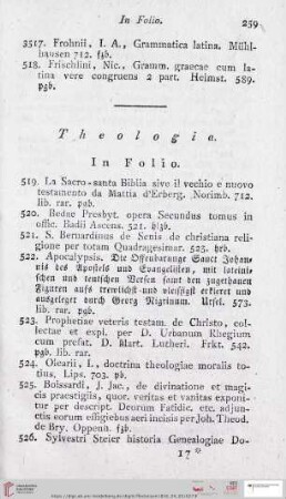 Theologia (Nr. 3519 - 3728)