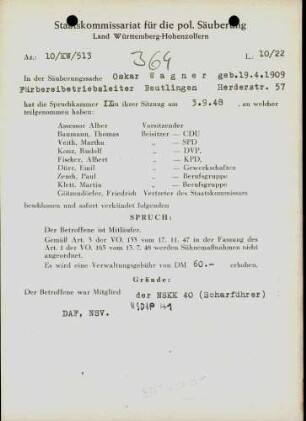 Wagner, Oskar