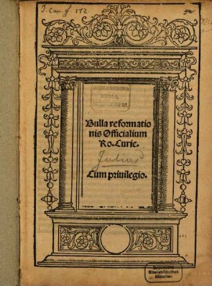 Bulla reformationis Romanae Curiae : Etsi Romanus Pontifex in apostolicae Sublimitatis Specula constitutus