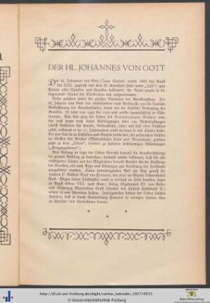 Der hl. Johannes von Gott.