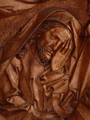 Ausschnitt aus dem Altarbild von Tilmann Riemenschneider in der Kirche St. Peter und Paul in Detwang, Taubertal