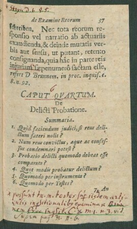 Caput Quartum. De Delicti Probatione.