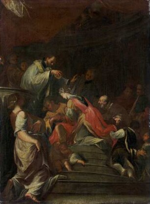 Der hl. Franz Xaver tauft die Königin Neachile (Farbskizze)