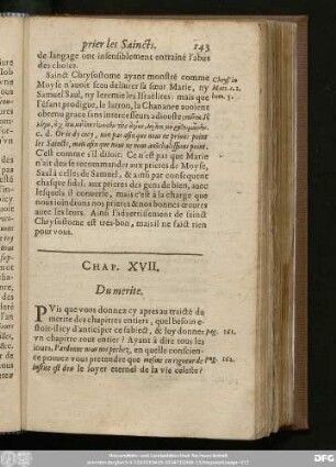 Chap. XVII. Du merite.