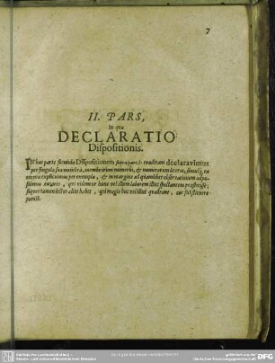 II. Pars, In quae Declaratio Dispositionis