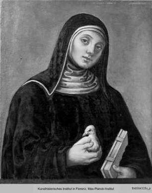 Die Heiligen Herkulanus, Konstantin, Mauro und Petrus von Perugia und Scholastika : Kopie der Heiligen Scholastika nach Perugino