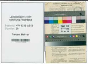 Entnazifizierung Helmut Freese , geb. 05.07.1913 (Bergmann)