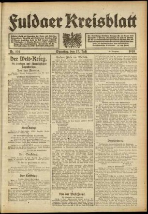 Ausgabe vom Samstag, den 27. Juli 1918.