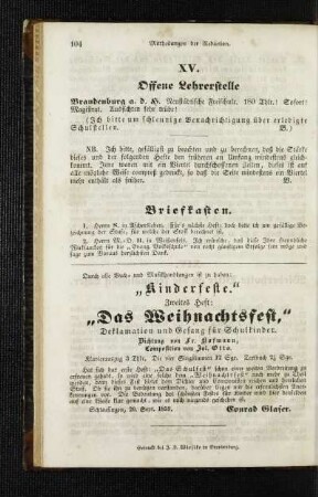 Offene Lehrerstelle