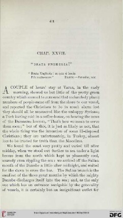 Chap. XXVII: "Beata Ungheria!"