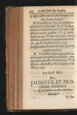 Caput XXV. De Iudicio Et Processu Feudali.