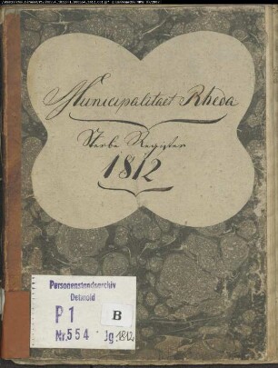 Zivilstandsregister der Gemeinde Rheda, Kreis Wiedenbrück (1812) (Gemeinde: Gemeinde Rheda)
