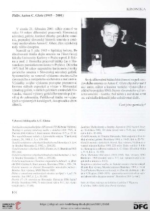 PhDr. Anton C. Glatz (1945 - 2001)