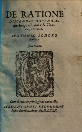 De ratione discendae docendaeque linguae latinae et graecae : libri duo