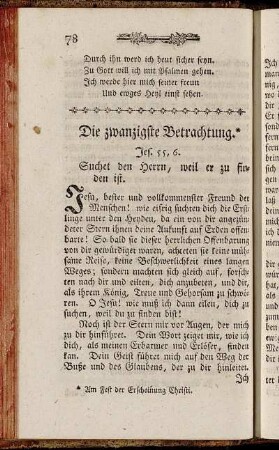 Die zwanzigste Betrachtung