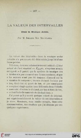 2.Ser. 8.1887: La valeur des intervalles dans la musique arabe