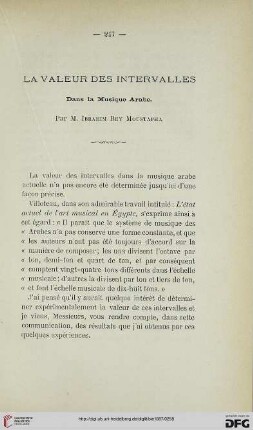 2.Ser. 8.1887: La valeur des intervalles dans la musique arabe