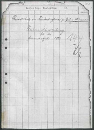 1922/23: Jahresbericht der Oberrealschule am Hindenburgpark Berlin-Wilmersdorf ... - 1922/23
