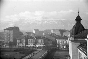 Sofia: Blick vom Haus, Straße 6. September, auf Witoscha[gebirge]