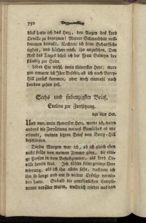 Sechs und siebenzigster Brief. - Achtzigster Brief.