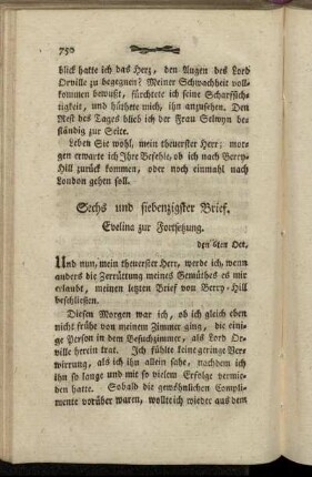 Sechs und siebenzigster Brief. - Achtzigster Brief.