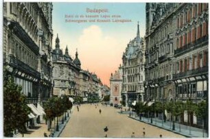 Budapest. Schwurgasse und Kossuth-Lajos-Gasse