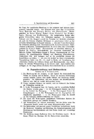 Jugenderziehung und Bodenreform