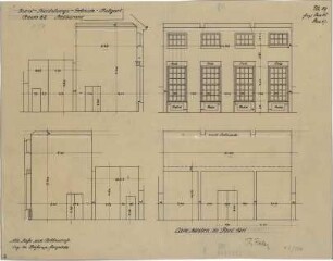 Fischer, Theodor; Stuttgart; Kunstausstellungsgebäude - Raum 62 - Restaurant (Teilansicht, Schnitte)