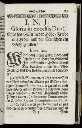 [Erste Theil] Gloria in excelsis Deo! Ehre sey Gott in der Höhe, Friede auf Erden und den Menschen ein Wohlgefallen!