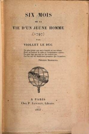 Six mois de la vie d'un jeune homme : 1797