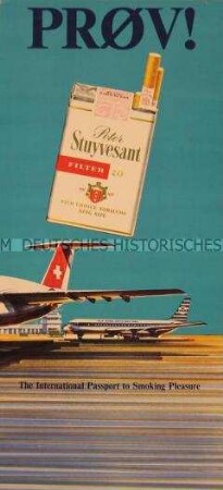 Werbeschild für "Peter Stuyvesant"-Zigaretten