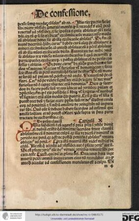 De potestate clavium, capitulum X.