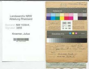 Entnazifizierung Julius Kroemer , geb. 19.01.1888 (Postbeamter)
