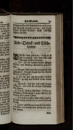 Lob- Danck- und Tisch-Lieder