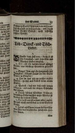 Lob- Danck- und Tisch-Lieder