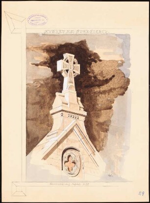 Evangelische Gnadenkirche (Augustakirche), Berlin-Mitte Ausführungsprojekt: Kranz am Hauptgiebel 1:25