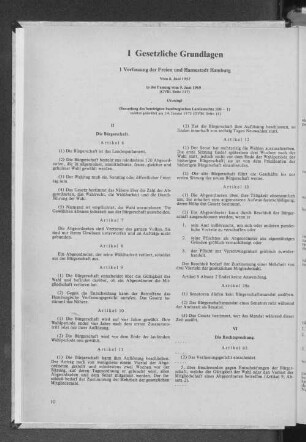 1 Verfassung der Freien und Hansestadt Hamburg