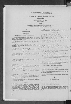 1 Verfassung der Freien und Hansestadt Hamburg
