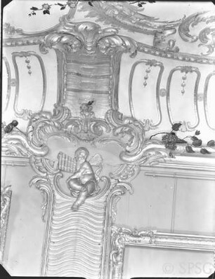 Potsdam, Neues Palais, Friedrich-Wohnung, Blaue Kammer, R.: 179, Detail aus der westl. oberen Wand.