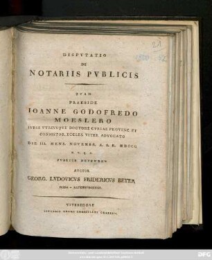 Dispvtatio De Notariis Pvblicis