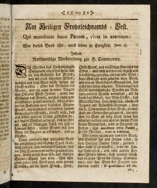 127-135, Am Heiligen Fronleichnams-Fest