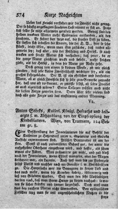 Abhandlung von der Einpfropfung der Kindsblattern.