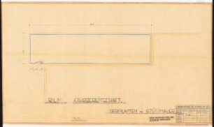 Reichsluftfahrtministerium, Berlin Garagen und Fahrbereitschaft am »Preußenhaus«: Fahrstraßen: Stützmauer (Deckplatten) Detailschnitt 1:1