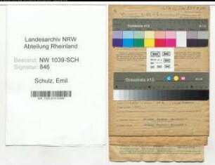 Entnazifizierung Emil Schulz , geb. 10.10.1893 (Hilfsschullehrer)