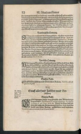VII. Straff allerhand Falsches unnd Verfälschung.