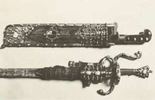 Jagdgarnitur (Waidbesteck und Hirschfänger)
