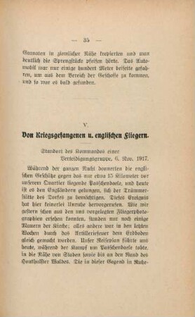 V. Von Kriegsgefangenen u. englischen Fliegern.