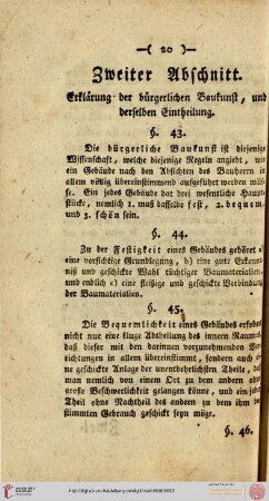 Zweiter Abschnitt: Erklärung der bürgerlichen Baukunst