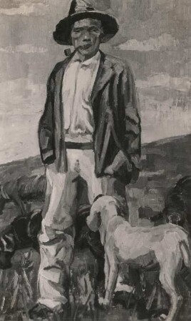Slowakischer Hirte : Slowakischer Hirte. Öl auf Leinwand; 125 x 78 cm (1938; F. Schulze). Kunstausstellung, Nordhalle, Dresden 1946